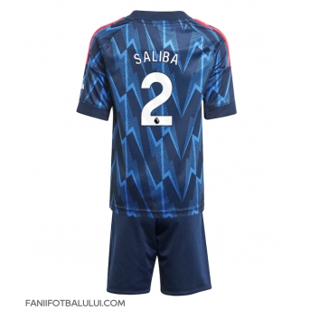 Arsenal William Saliba #2 Echipament de Fotbal Replică 2025-26 Copii Deplasare (+ Șorturi)